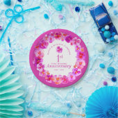 1周年記念結婚パーティーピンクパンジー ペーパープレート (パーティー)