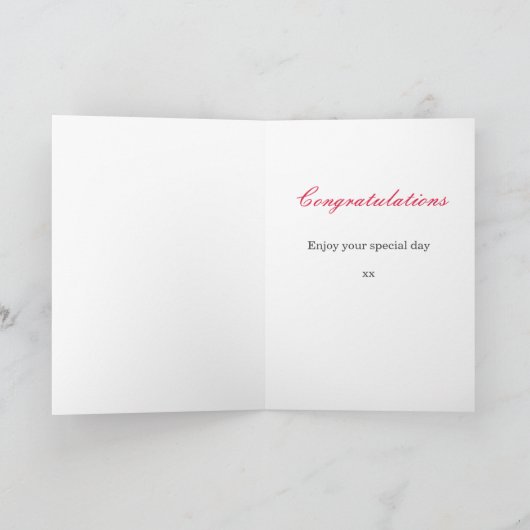 1周年記念結婚ピンクハートパーソナライズされた カード (内部)