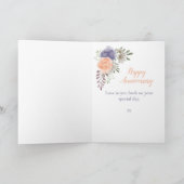 1周年記念結婚フローラパープルピーニー カード (内部)