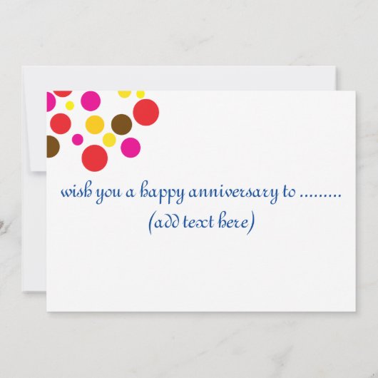 1周年記念結婚式典 招待状 (裏面)