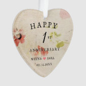 1周年記念結婚手押し紙 オーナメント (正面)