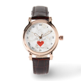 1周年記念結婚紙パーソナライズされた結婚の 腕時計