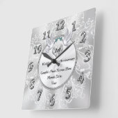 1周年記念結婚贈り物パーソナライズされた, スクエア壁時計 (傾斜)