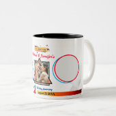 1周年記念結婚贈り物モダンパーソナライズされた ツートーンマグカップ (正面右)