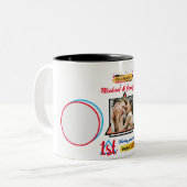 1周年記念結婚贈り物モダンパーソナライズされた ツートーンマグカップ (正面左)