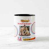 1周年記念結婚贈り物モダンパーソナライズされた ツートーンマグカップ (中央)