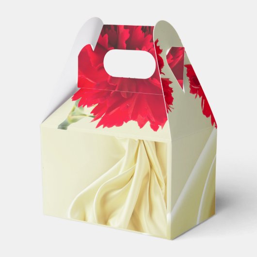 1周年記念結婚金ゴールド背景カーネーション フェイバーボックス (裏面サイド)