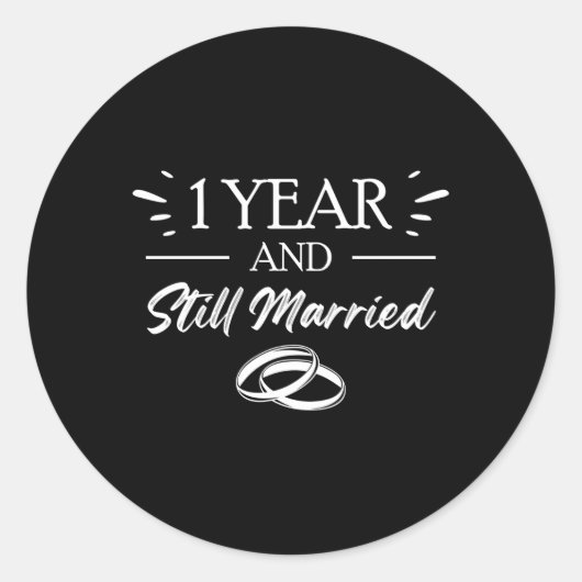 1周年記念結婚1年とまだ結婚した ラウンドシール (正面)