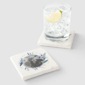 1周年記念結婚PHOTOギフト10ドル未満 ストーンコースター (横)