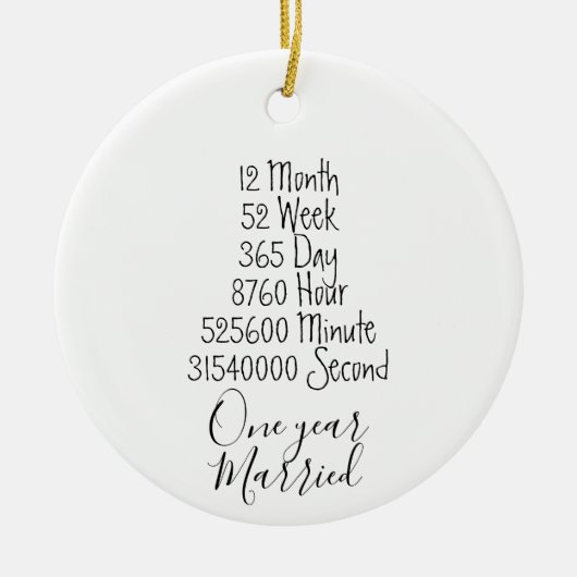 1周年記念1年目結婚したの結婚恋人 セラミックオーナメント (正面)