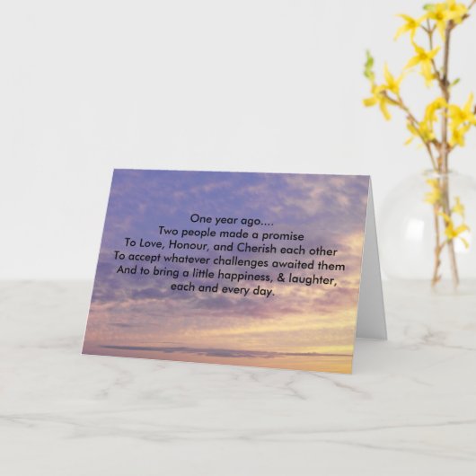 1周年記念 カード (黄色い花)