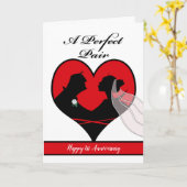 1周年記念、完璧なペア、カスタム文字 カード (黄色い花)