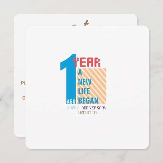 1周年記念 招待状 (正面/裏面)