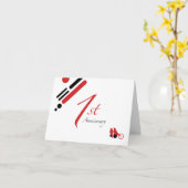 1周年記念 (鳥たち) カード (黄色い花)