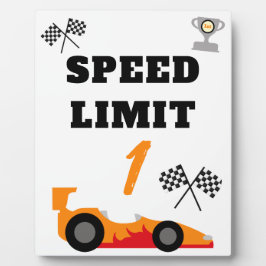 1周目ののまわりにトラック、子供の誕生日パーティー フォトプラーク