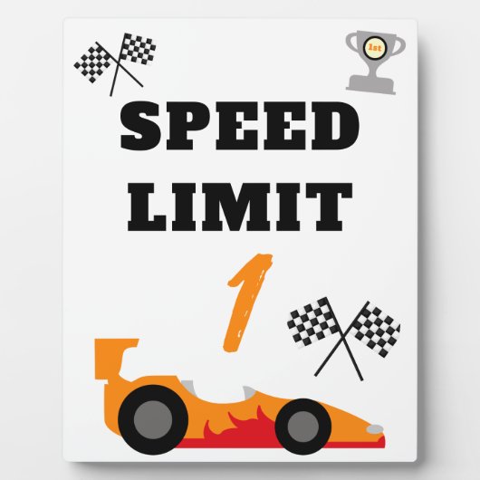 1周目ののまわりにトラック、子供の誕生日パーティー フォトプラーク (正面)