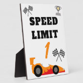 1周目ののまわりにトラック、子供の誕生日パーティー フォトプラーク (側面)