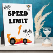 1周目ののまわりにトラック、子供の誕生日パーティー フォトプラーク (側面)