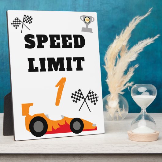 1周目ののまわりにトラック、子供の誕生日パーティー フォトプラーク (側面)