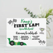 1周目ののまわりにトラック、子供の誕生日パーティー 招待状 (スタンド正面)