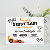 1周目ののまわりにトラック、子供の誕生日パーティー 招待状 (スタンド正面)