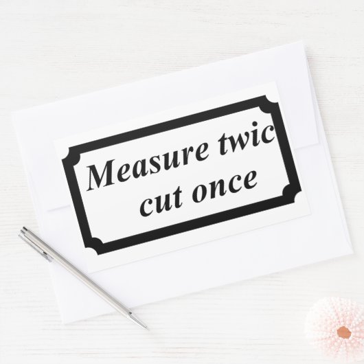 1回に2回刈り込むおもしろい 長方形シール (封筒)