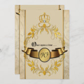 1回のモノグラムでファンタジー結婚の招待 招待状 (正面/裏面)