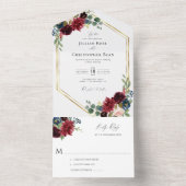 1回の招待で水の色フローラを燃やす オールインワン招待状 (内側)