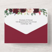 1回の招待で水の色フローラを燃やす オールインワン招待状 (裏面)