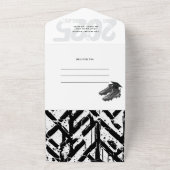 1回の招待状で卒業式のキャップを外す オールインワン招待状 (外側)