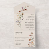 1回の結婚式でワイルドフラワーを招待 オールインワン招待状 (内側)