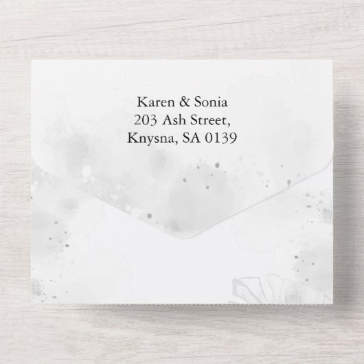 1回の結婚式で花をプロテイア オールインワン招待状 (裏面)