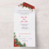 1回の結婚式の招待でクリスマス オールインワン招待状 (内側)