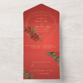 1回の結婚式の招待でクリスマス オールインワン招待状 (内側)