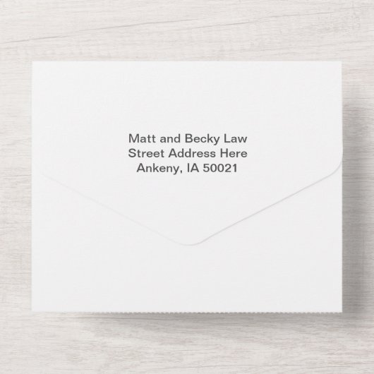 1回の結婚式の招待でクリスマス オールインワン招待状 (裏面)