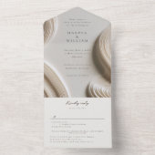 1回の結婚式の招待でスカルプトされたフロー オールインワン招待状 (内側)