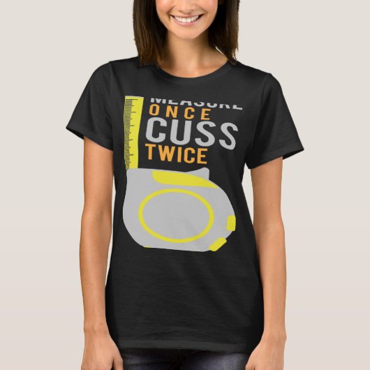 1回の計算で2回の建築作業者 Tシャツ (正面)