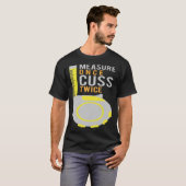 1回の計算で2回の建築作業者 Tシャツ (正面フル)