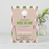 1回の誕生日パーティーの招待にゴルフホールを使う 招待状 (スタンド正面)