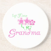 1回目のおばあちゃんピンクの花の贈り物 コースター (正面)