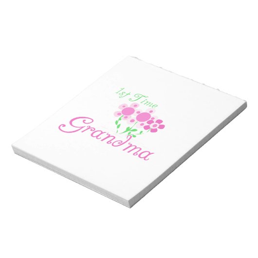 1回目のおばあちゃんピンクの花の贈り物 ノートパッド (回転)