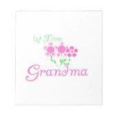1回目のおばあちゃんピンクの花の贈り物 ノートパッド (正面)