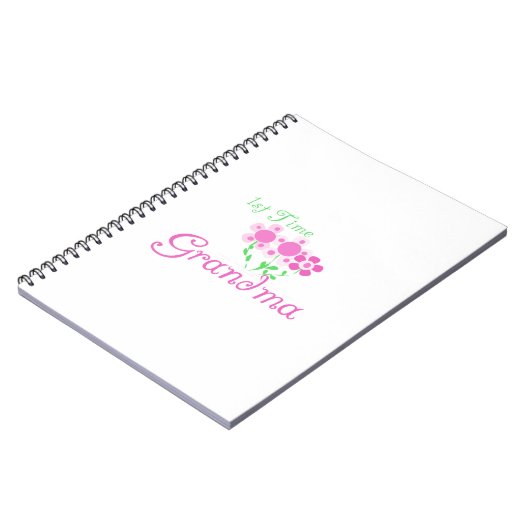 1回目のおばあちゃんピンクの花の贈り物 ノートブック (左側)