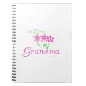 1回目のおばあちゃんピンクの花の贈り物 ノートブック (正面)