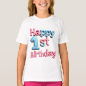 1回目のお誕生日おめでとう – 1回目のお誕生日おめでとう Tシャツ (正面)