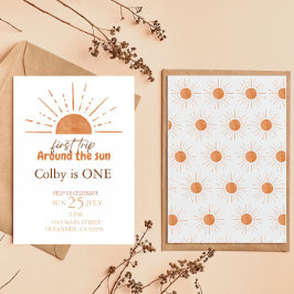 1回目ののまわりに太陽誕生日招待状 招待状