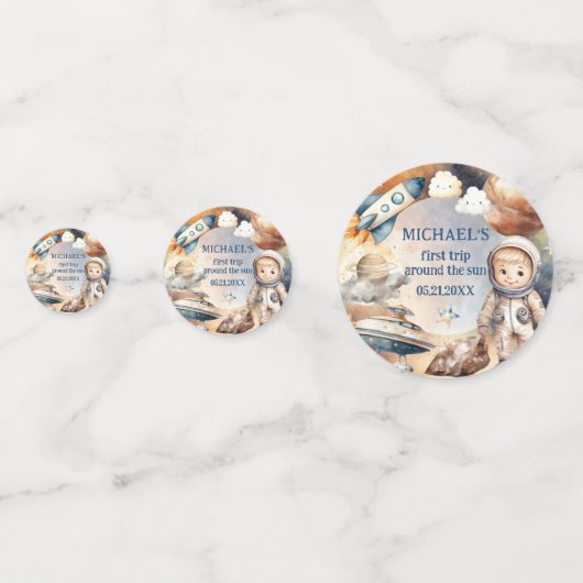 1回目ののまわりに日帰り宇宙1回目の誕生日 コンフェッティ (正面)