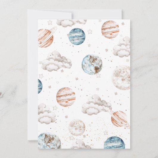 1回目ののまわりに日帰り宇宙1回目の誕生日 招待状 (裏面)