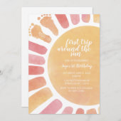 1回目ののまわりに日帰り1回目の招待状 招待状 (正面/裏面)