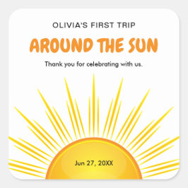 1回目ののまわりに日帰り1回目の誕生日ありがとう スクエアシール